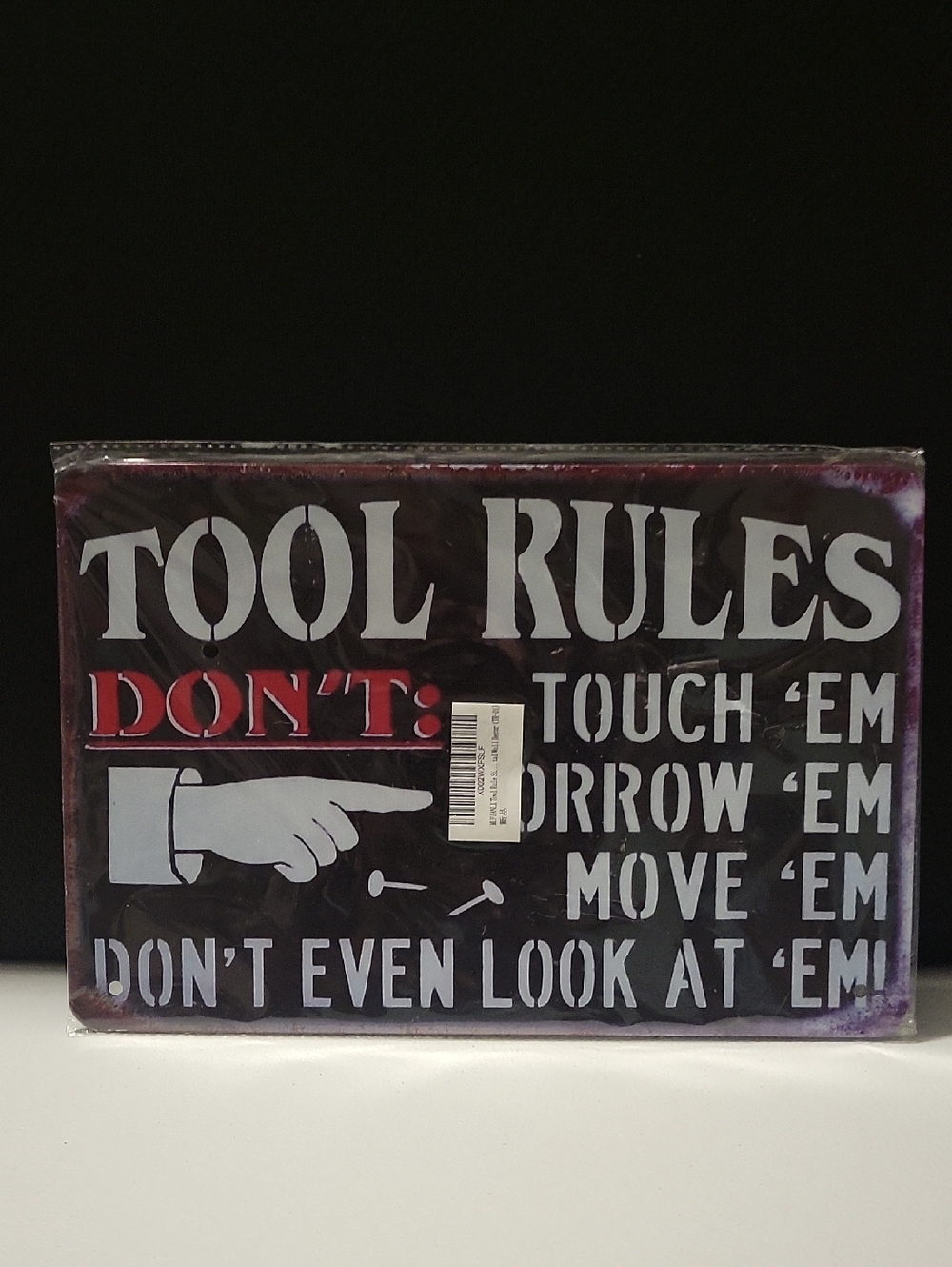 Tool Rules Wall Sign - Black & Red
